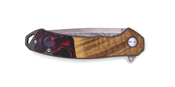 EDC Wood+Resin Pocket Knife - Vivian (Red, 687788)