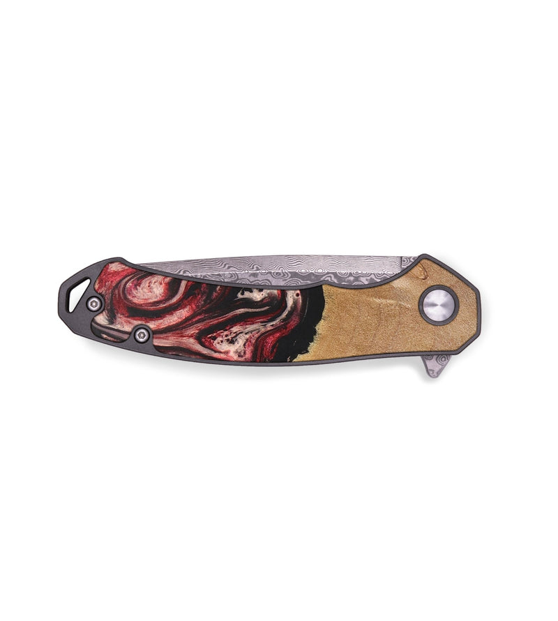 EDC Wood+Resin Pocket Knife - Lennon (Red, 687790)