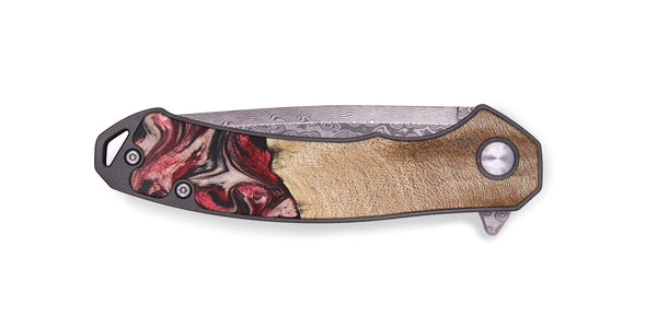 EDC Wood+Resin Pocket Knife - Hannah (Red, 687792)