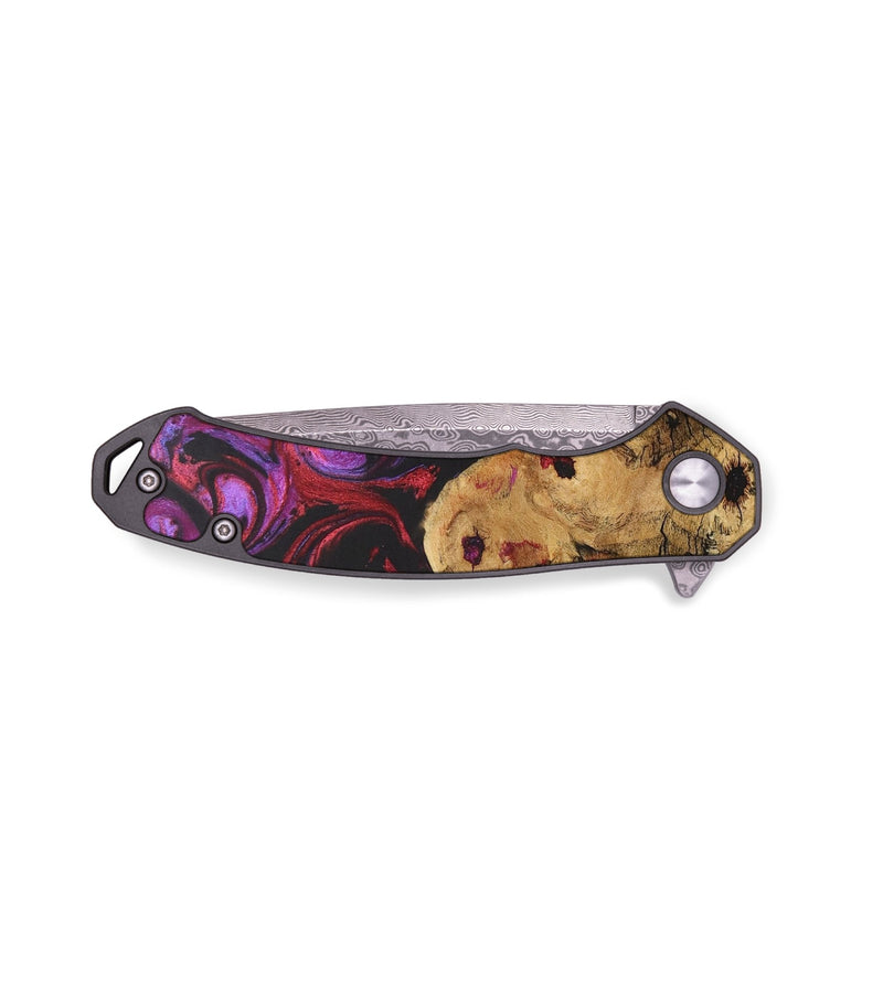 EDC Wood+Resin Pocket Knife - Damon (Red, 687801)