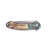 EDC Wood+Resin Pocket Knife - Aylin (Teal & Gold, 687910)