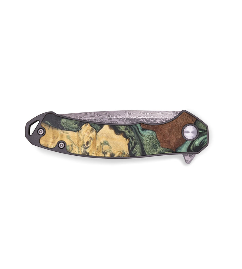EDC Wood+Resin Pocket Knife - Titus (Green, 687914)