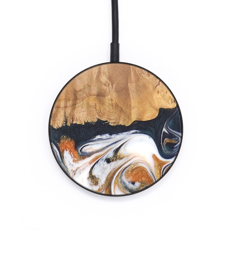 Circle Wood+Resin Wireless Charger - Summer (Teal & Gold, 687920)