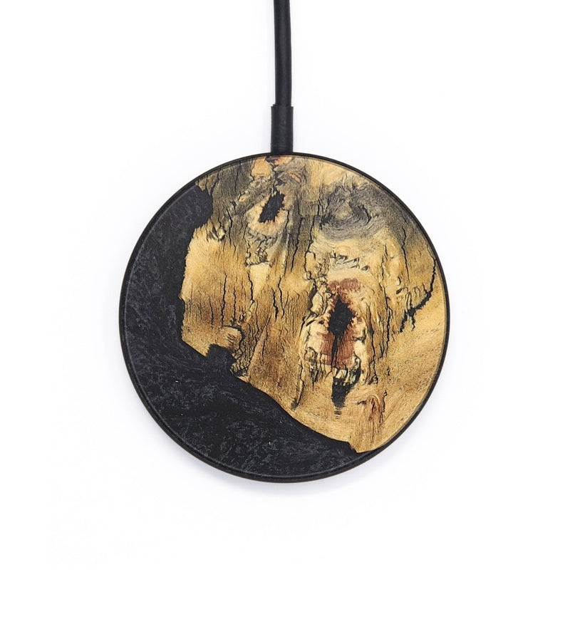Circle Wood+Resin Wireless Charger - Iris (Pure Black, 687950)