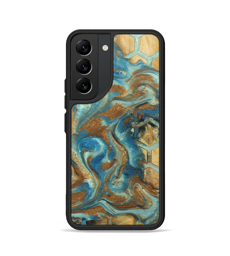 Galaxy S22 Wood+Resin Phone Case - Gina (Pattern, 688037)