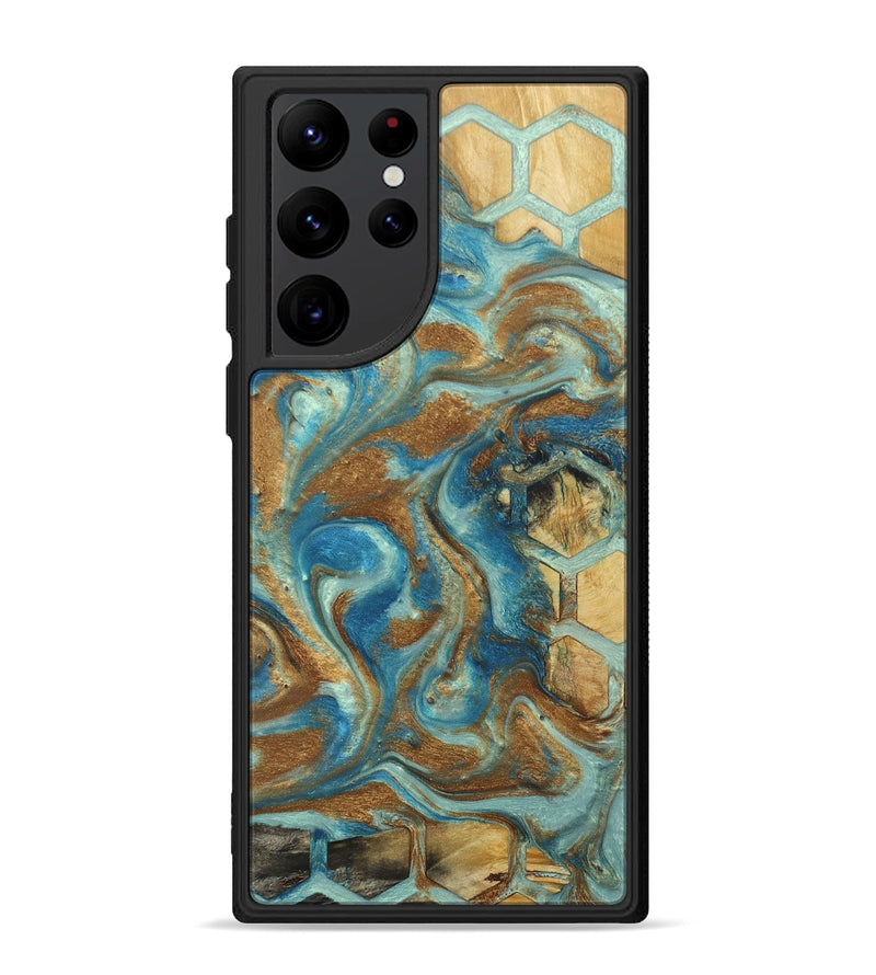 Galaxy S22 Ultra Wood+Resin Phone Case - Gina (Pattern, 688037)