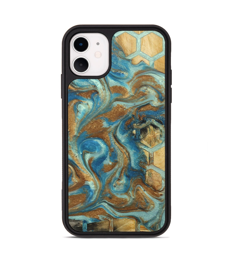iPhone 11 Wood+Resin Phone Case - Gina (Pattern, 688037)
