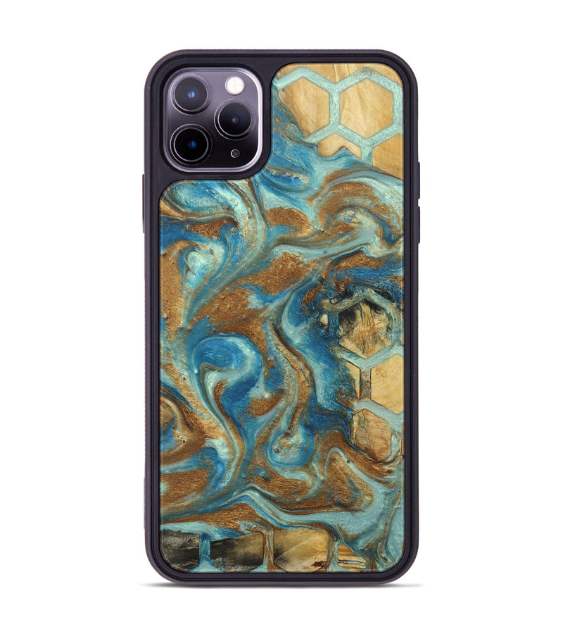 iPhone 11 Pro Max Wood+Resin Phone Case - Gina (Pattern, 688037)