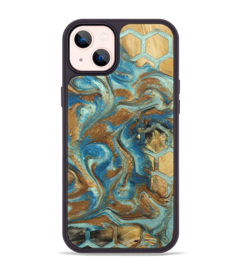 iPhone 14 Plus Wood+Resin Phone Case - Gina (Pattern, 688037)