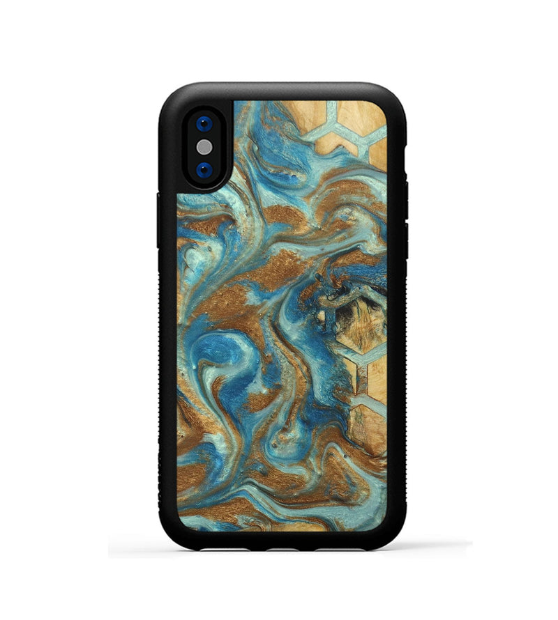 iPhone Xs Wood+Resin Phone Case - Gina (Pattern, 688037)