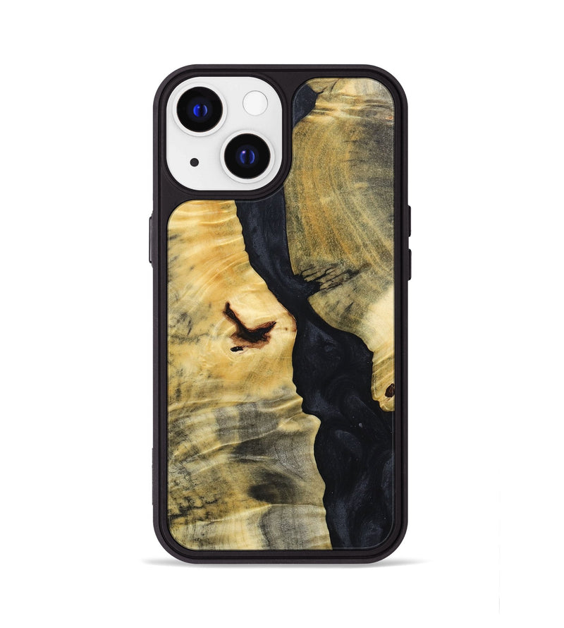iPhone 13 Wood+Resin Phone Case - Fern (Pure Black, 688080)