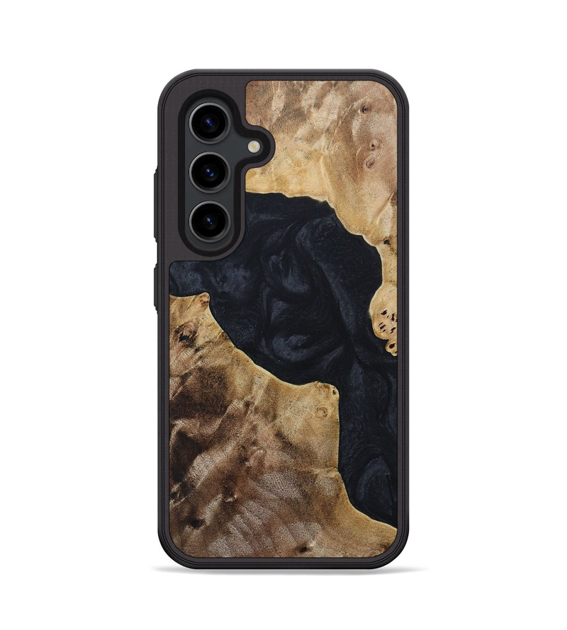 Galaxy S24 Wood+Resin Phone Case - Lindsey (Pure Black, 688082)