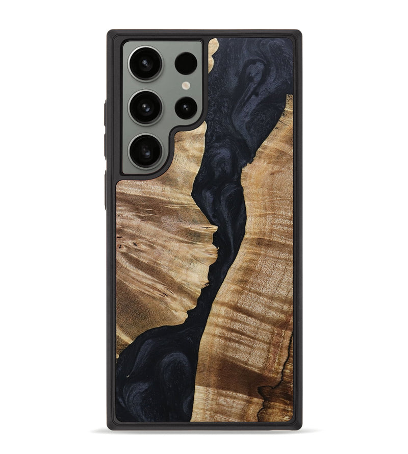 Galaxy S23 Ultra Wood+Resin Phone Case - Kinsley (Pure Black, 688085)
