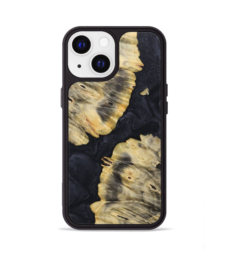 iPhone 13 Wood+Resin Phone Case - Jasper (Pure Black, 688087)