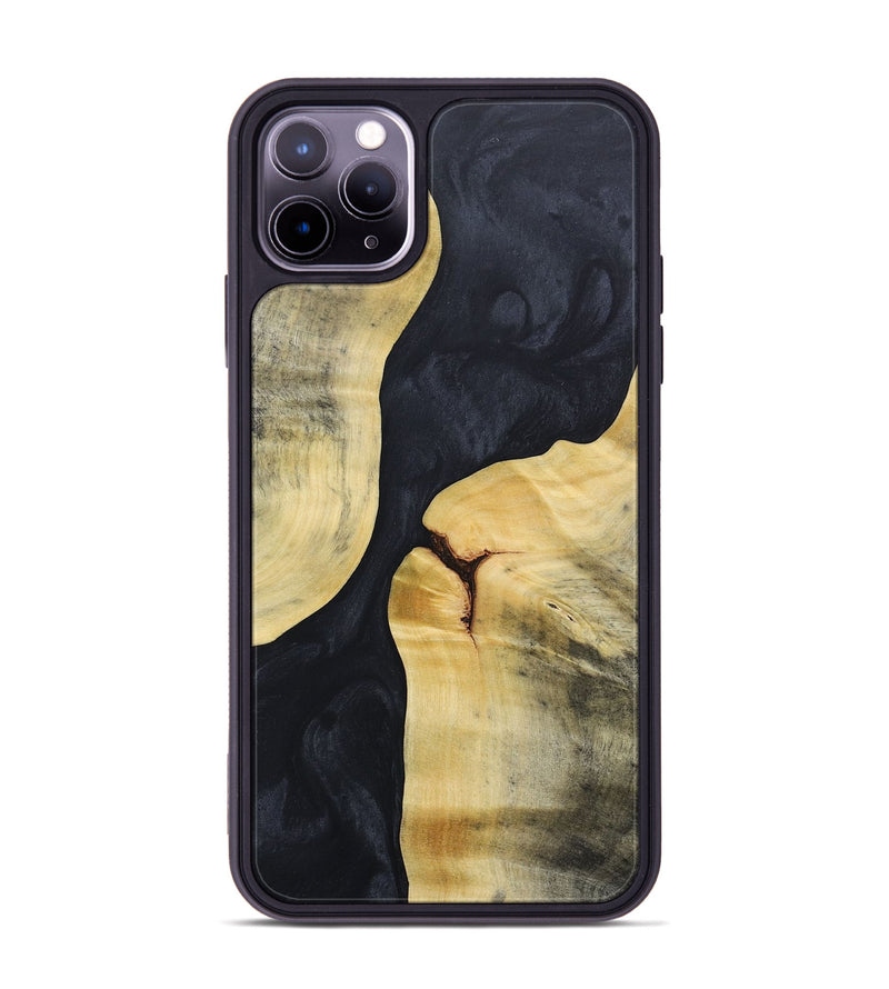 iPhone 11 Pro Max Wood+Resin Phone Case - Gage (Pure Black, 688089)