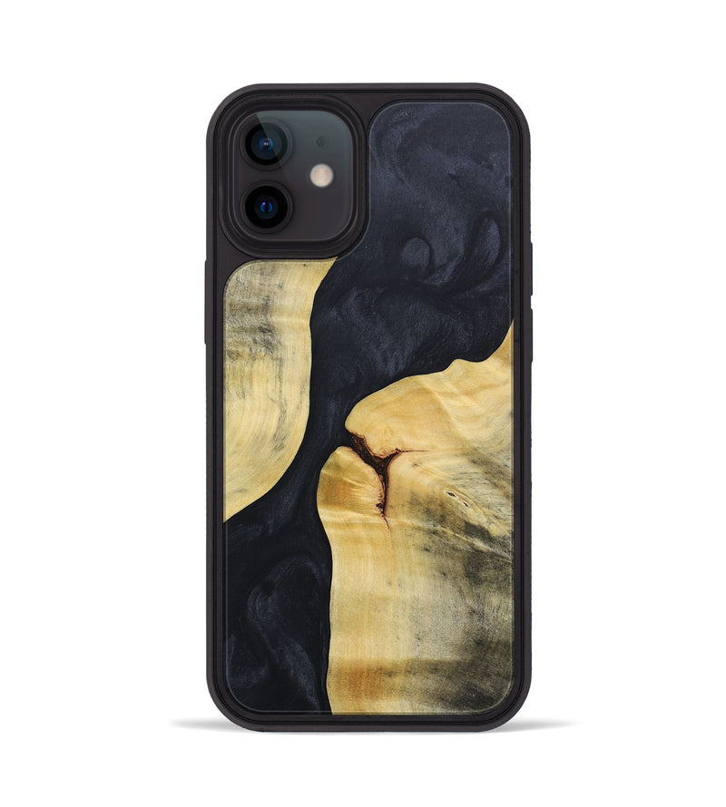 iPhone 12 Wood+Resin Phone Case - Gage (Pure Black, 688089)