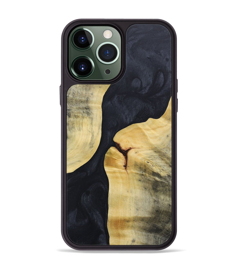 iPhone 13 Pro Max Wood+Resin Phone Case - Gage (Pure Black, 688089)