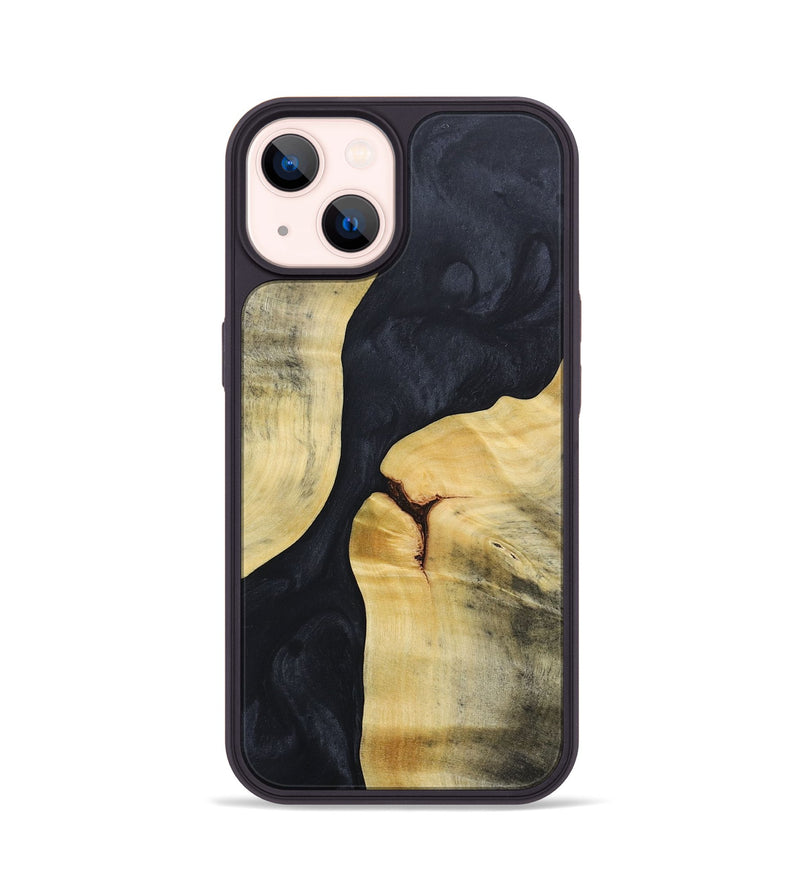iPhone 14 Wood+Resin Phone Case - Gage (Pure Black, 688089)