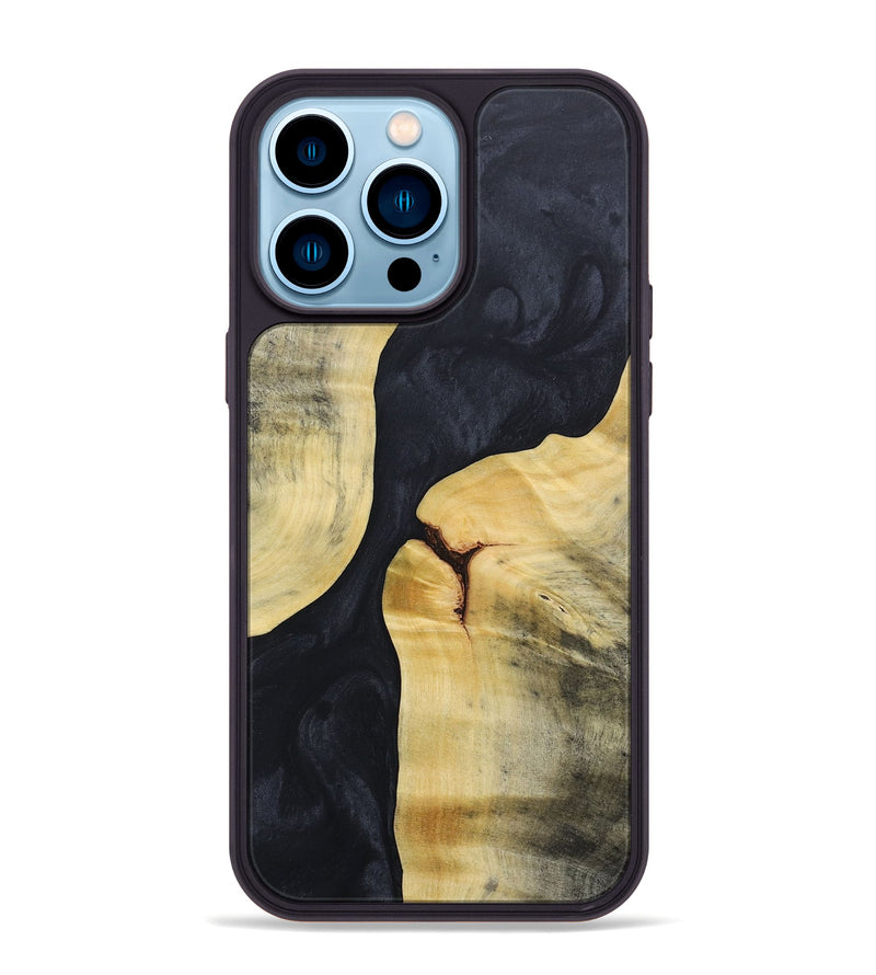 iPhone 14 Pro Max Wood+Resin Phone Case - Gage (Pure Black, 688089)