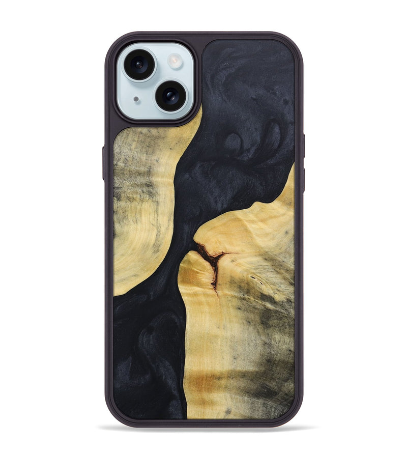 iPhone 15 Plus Wood+Resin Phone Case - Gage (Pure Black, 688089)