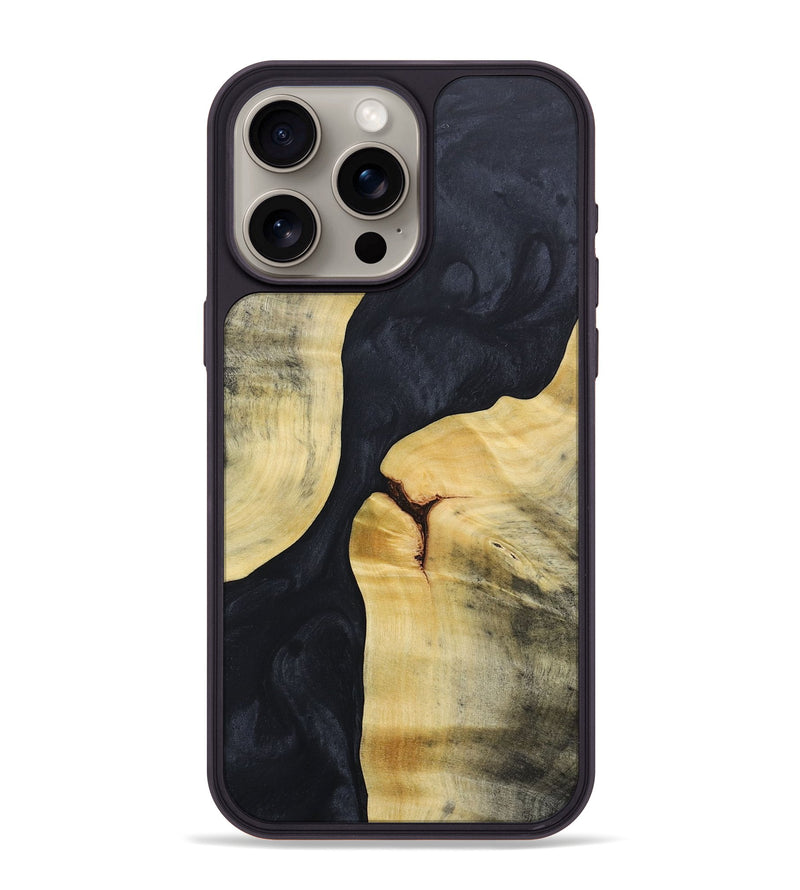 iPhone 15 Pro Max Wood+Resin Phone Case - Gage (Pure Black, 688089)