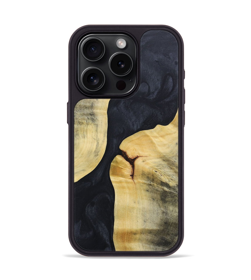 iPhone 15 Pro Wood+Resin Phone Case - Gage (Pure Black, 688089)