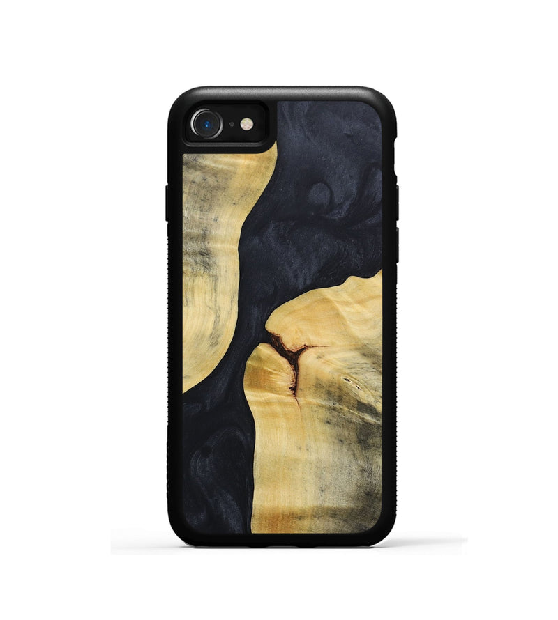 iPhone SE Wood+Resin Phone Case - Gage (Pure Black, 688089)
