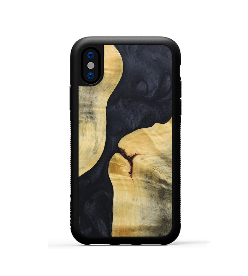 iPhone Xs Wood+Resin Phone Case - Gage (Pure Black, 688089)