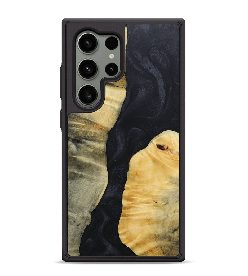 Galaxy S24 Ultra Wood+Resin Phone Case - Camron (Pure Black, 688090)