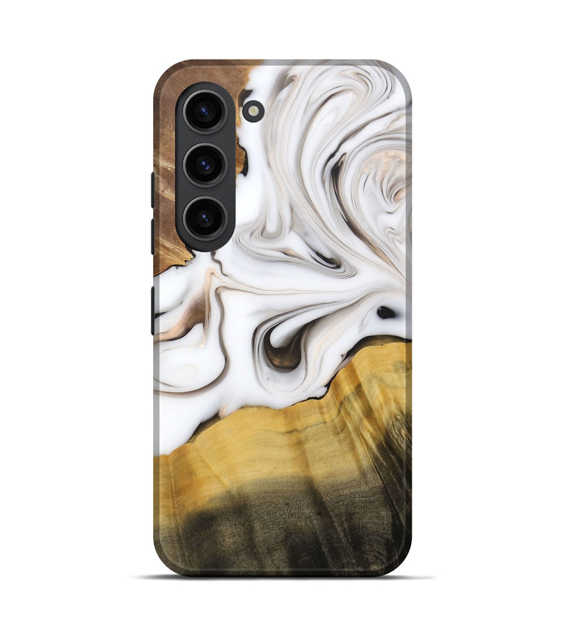 Galaxy S23 Wood+Resin Live Edge Phone Case - Dora (Black & White, 688096)
