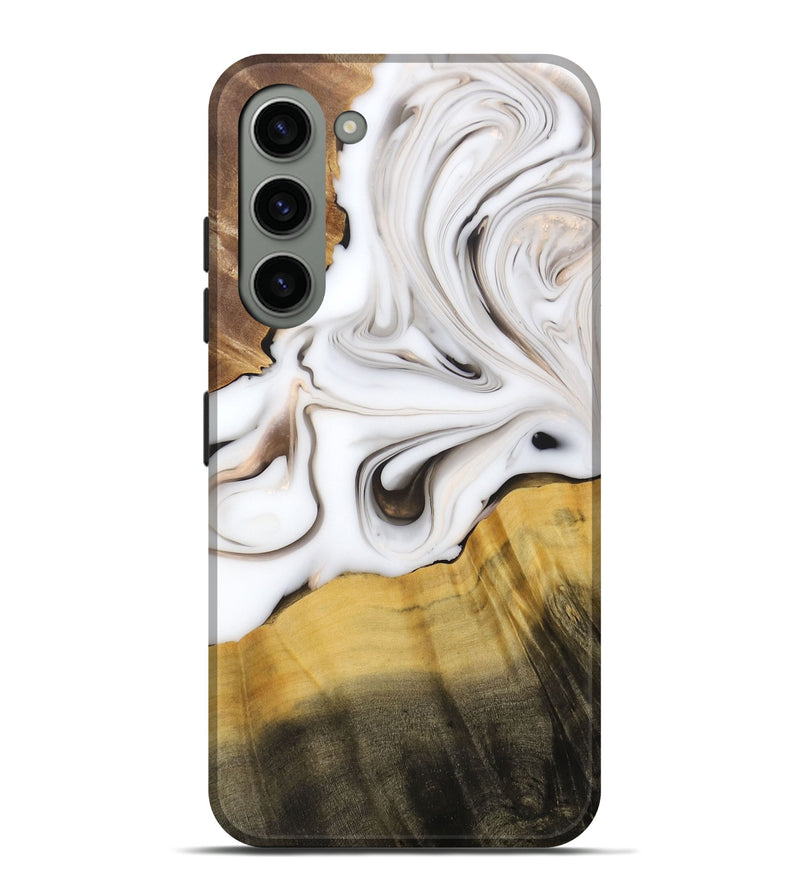 Galaxy S23 Plus Wood+Resin Live Edge Phone Case - Dora (Black & White, 688096)