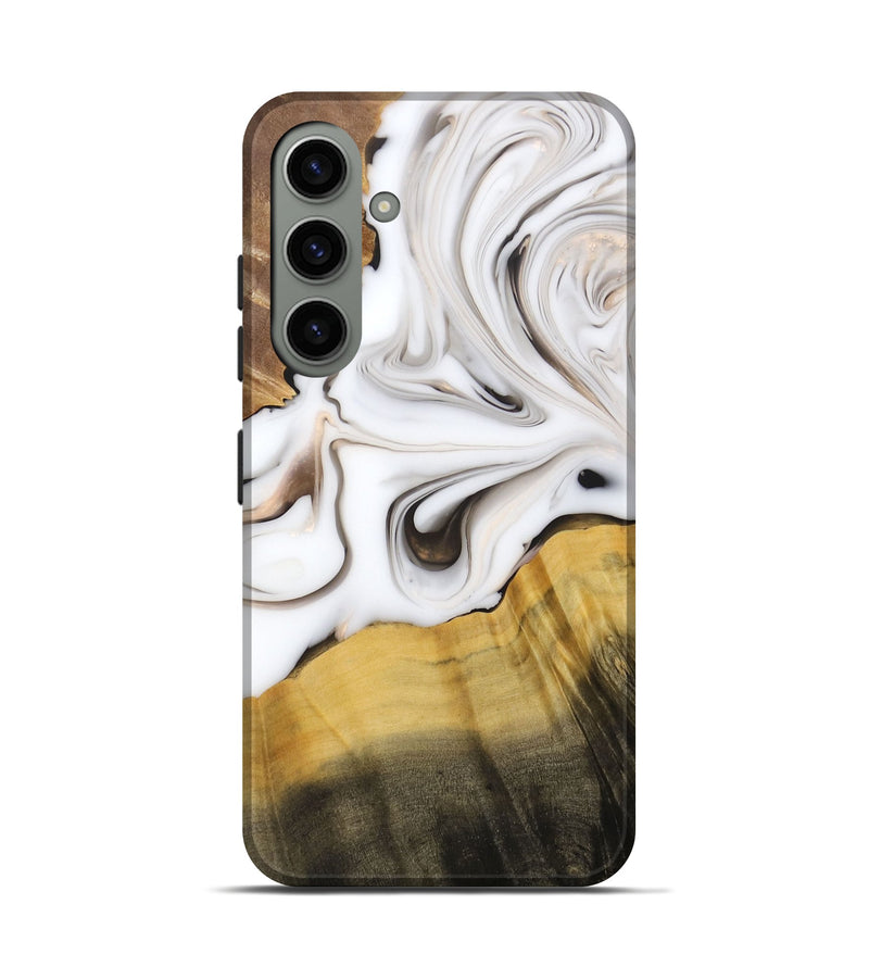 Galaxy S24 Wood+Resin Live Edge Phone Case - Dora (Black & White, 688096)