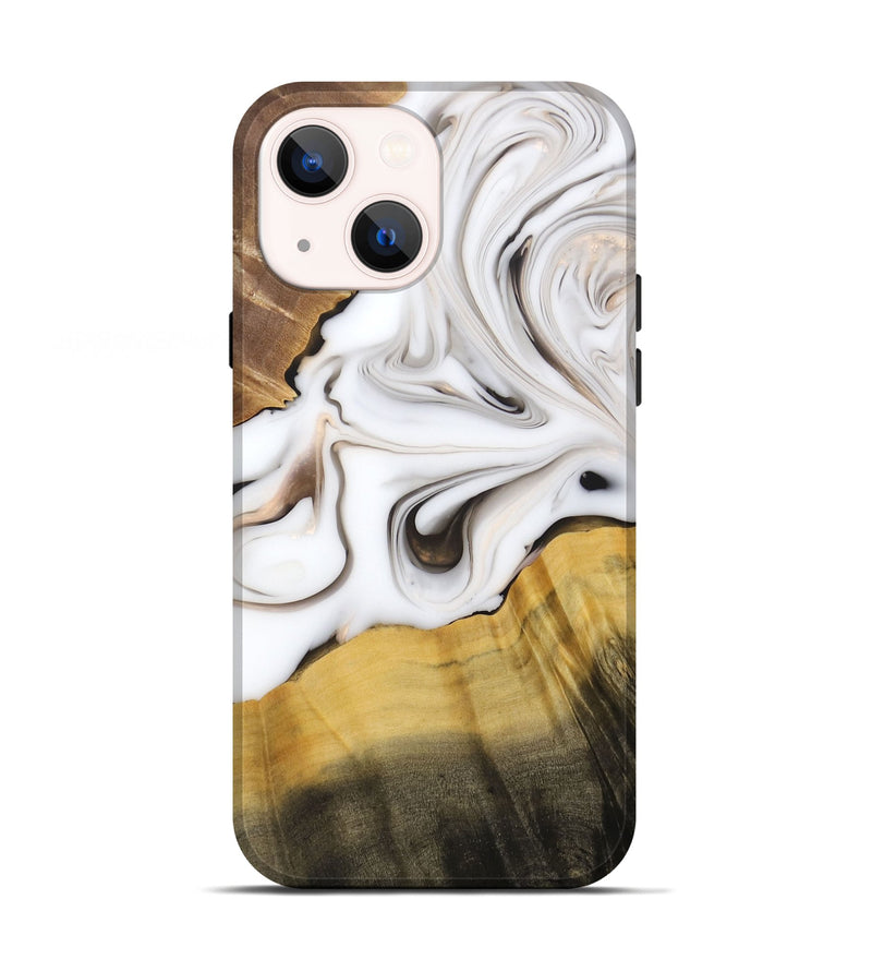 iPhone 13 Wood+Resin Live Edge Phone Case - Dora (Black & White, 688096)