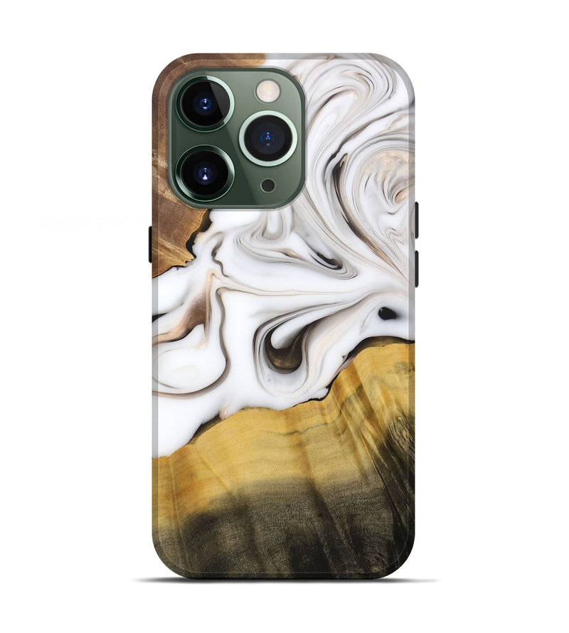iPhone 13 Pro Wood+Resin Live Edge Phone Case - Dora (Black & White, 688096)