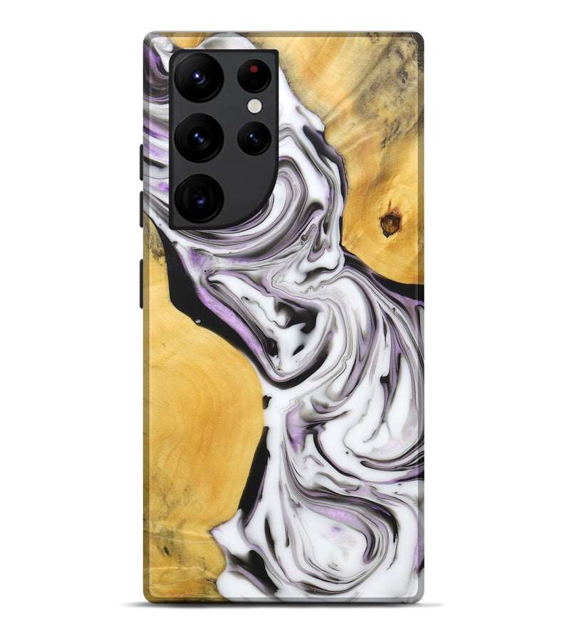 Galaxy S22 Ultra Wood+Resin Live Edge Phone Case - Matt (Black & White, 688099)