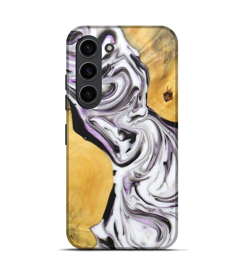 Galaxy S23 Wood+Resin Live Edge Phone Case - Matt (Black & White, 688099)