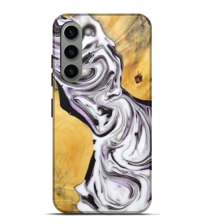 Galaxy S23 Plus Wood+Resin Live Edge Phone Case - Matt (Black & White, 688099)