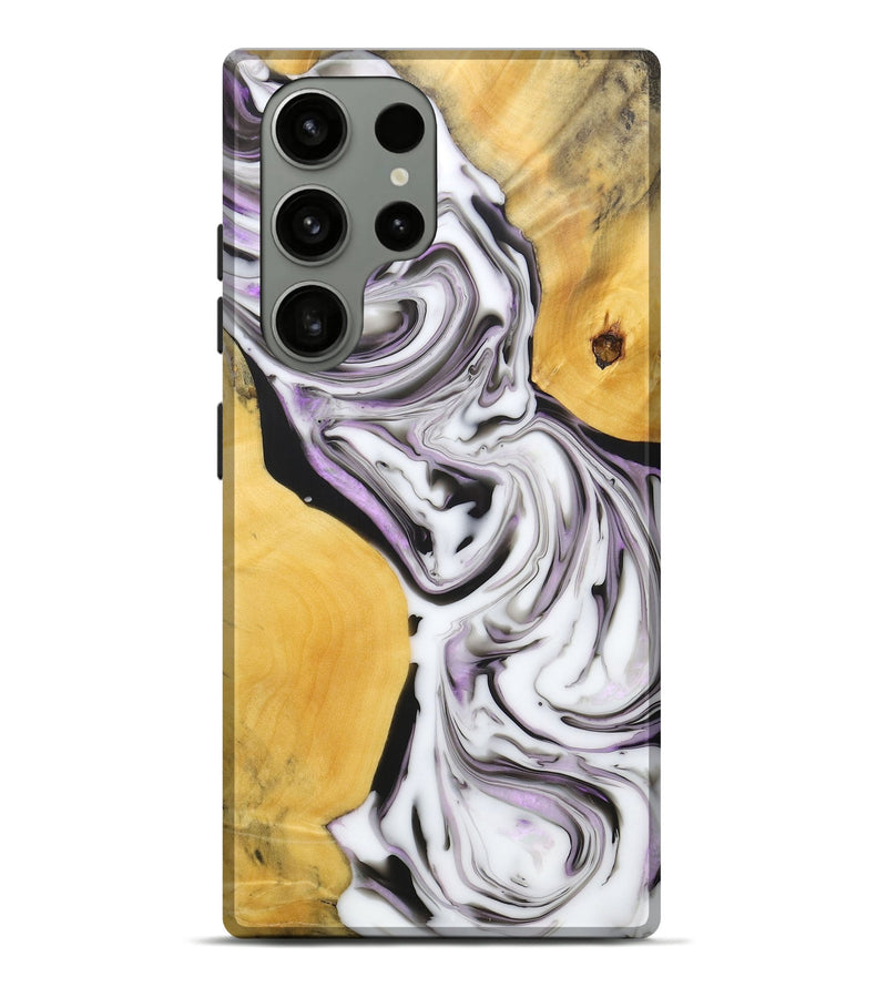 Galaxy S23 Ultra Wood+Resin Live Edge Phone Case - Matt (Black & White, 688099)