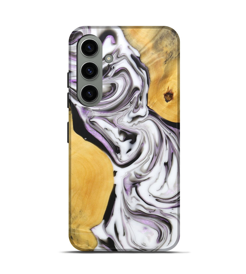 Galaxy S24 Wood+Resin Live Edge Phone Case - Matt (Black & White, 688099)