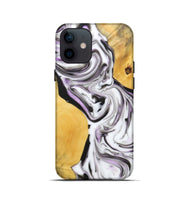 iPhone 12 mini Wood+Resin Live Edge Phone Case - Matt (Black & White, 688099)