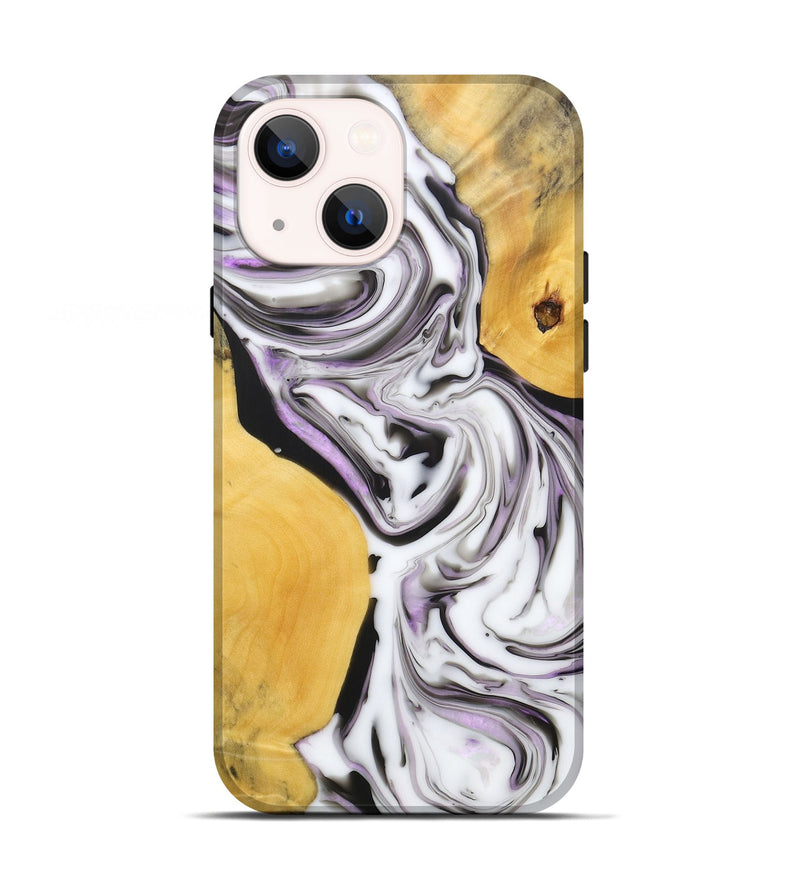 iPhone 13 Wood+Resin Live Edge Phone Case - Matt (Black & White, 688099)