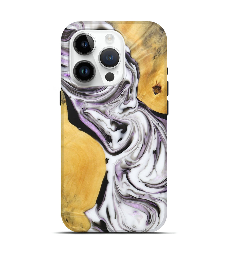 iPhone 15 Pro Wood+Resin Live Edge Phone Case - Matt (Black & White, 688099)