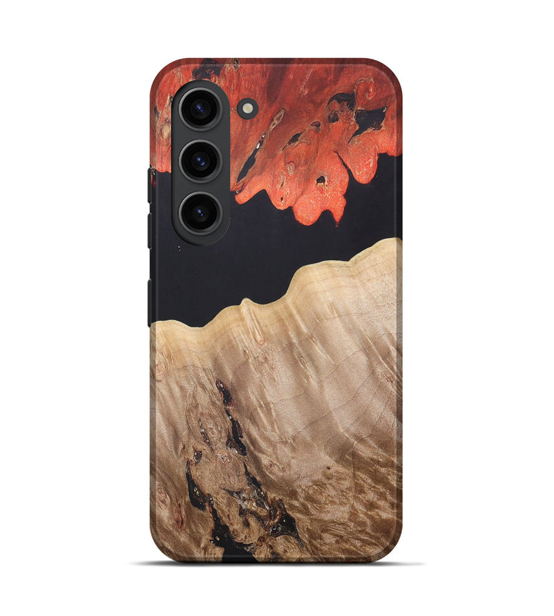 Galaxy S23 Wood+Resin Live Edge Phone Case - Catherine (Pure Black, 688115)