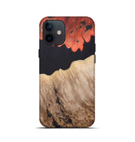 iPhone 12 mini Wood+Resin Live Edge Phone Case - Catherine (Pure Black, 688115)