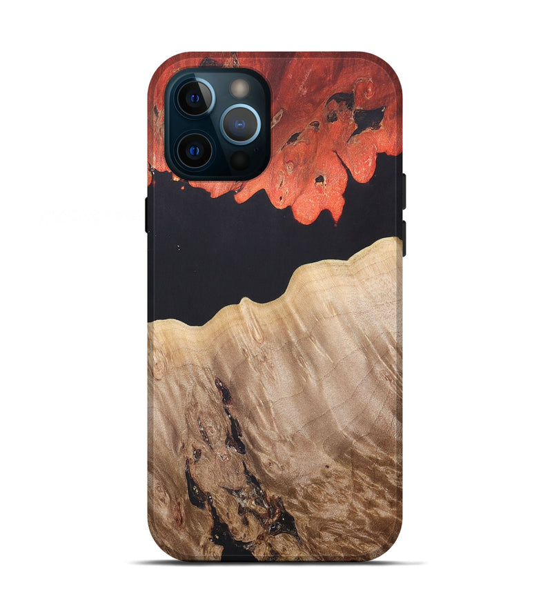 iPhone 12 Pro Wood+Resin Live Edge Phone Case - Catherine (Pure Black, 688115)