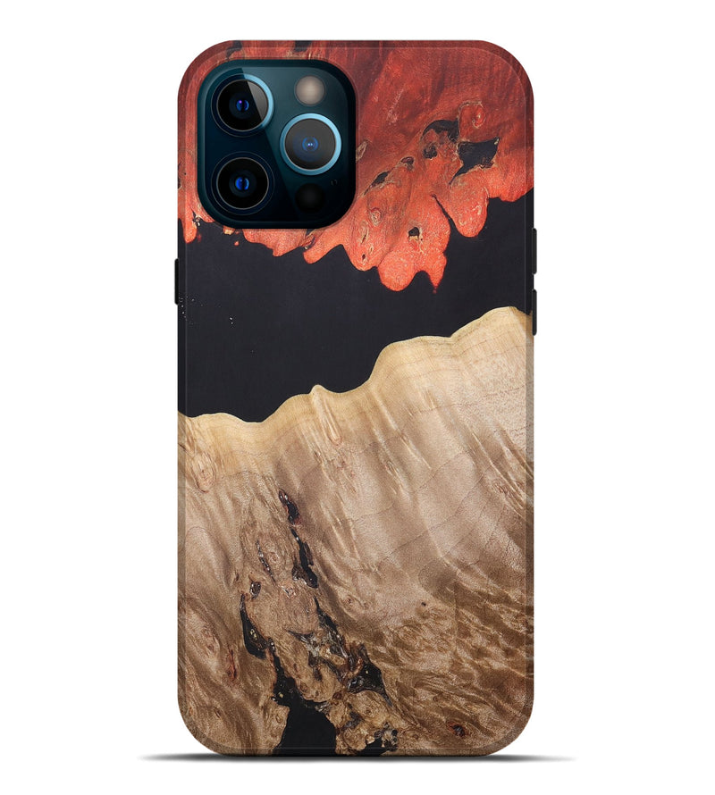 iPhone 12 Pro Max Wood+Resin Live Edge Phone Case - Catherine (Pure Black, 688115)