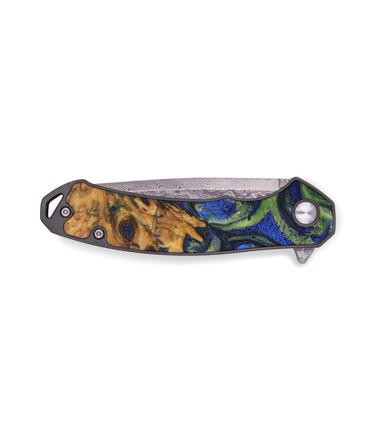 EDC Wood+Resin Pocket Knife - Mallory (Green, 688135)