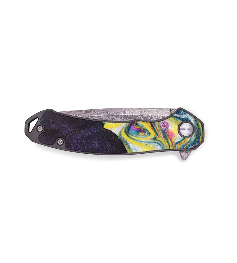 EDC Wood+Resin Pocket Knife - Priscilla (Blue, 688136)