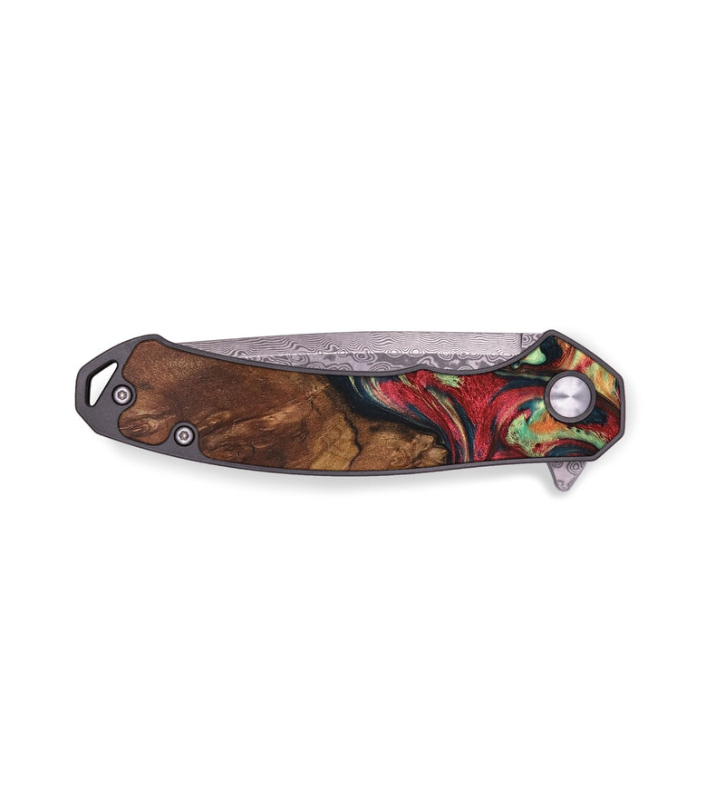 EDC Wood+Resin Pocket Knife - Israel (Red, 688143)