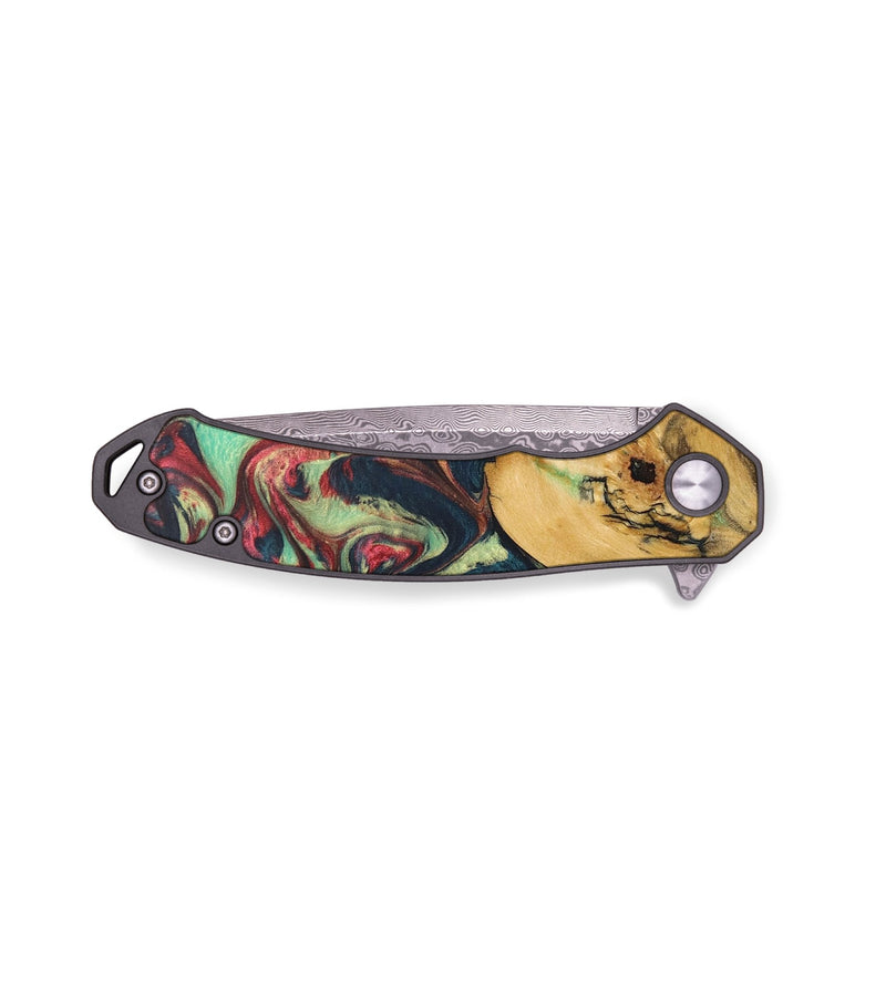 EDC Wood+Resin Pocket Knife - Luke (Red, 688145)